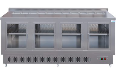 MESA REFRIGERADA CON PUERTAS DE VIDRIO